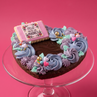 Tarta Corazón de Brownie o Cookie
